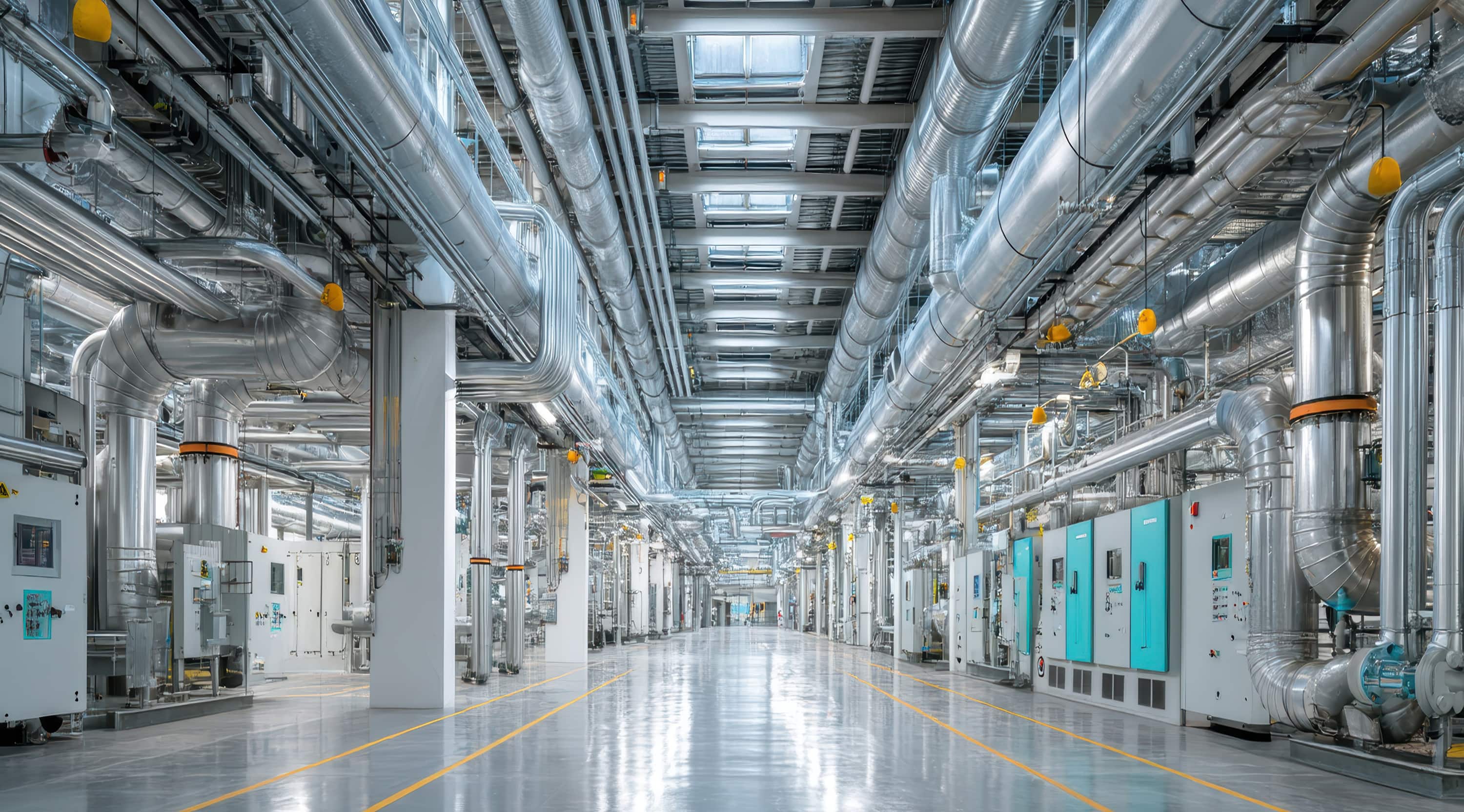 工場・倉庫の空調工事なら、確かな技術のハイテクノ。